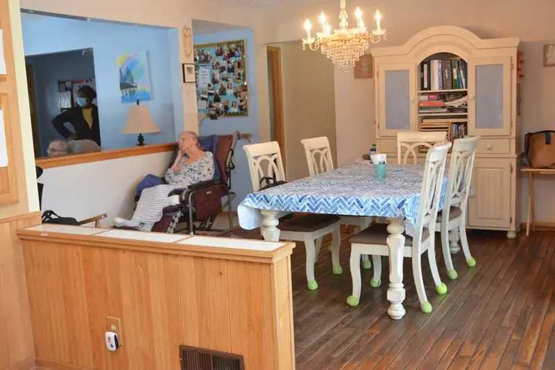 Dining room table set for meals