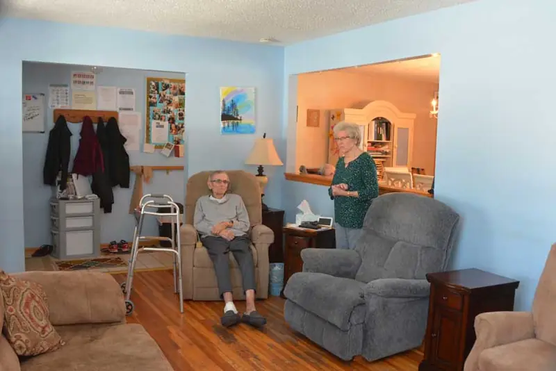 Residents relaxing in the living room at Beyond Senior Living